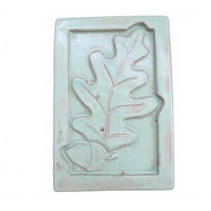 Schuhmann Pottery Decorative Hanging Tile with Oak Leaf and Acorn Design
